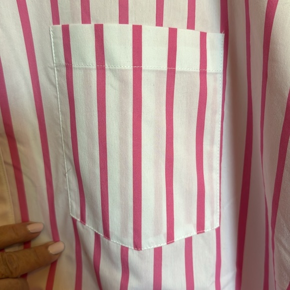 Chic Pink and White Striped Shirt - Picture 3 of 8